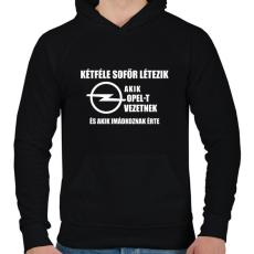 PRINTFASHION Kétféle Opel Sofőr - Férfi kapucnis pulóver - Fekete