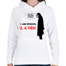 PRINTFASHION KÉTFÉLE PROBLÉMA LÉTEZIK - Női kapucnis pulóver - Fehér női pulóver, kardigán