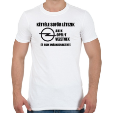 PRINTFASHION ketfele sofor opel - Férfi póló - Fehér