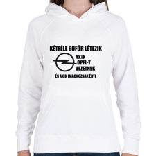 PRINTFASHION ketfele sofor opel - Női kapucnis pulóver - Fehér női pulóver, kardigán