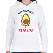 PRINTFASHION keto life - Női kapucnis pulóver - Fehér női pulóver, kardigán