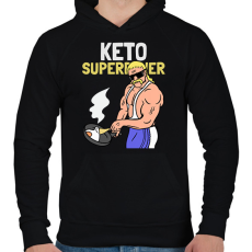 PRINTFASHION KETO SUPERPOWER - Férfi kapucnis pulóver - Fekete
