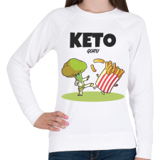 PRINTFASHION KETOGURU - Női pulóver - Fehér női pulóver, kardigán