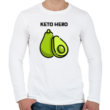 PRINTFASHION KETOHERO - Férfi hosszú ujjú póló - Fehér férfi póló