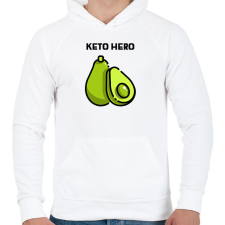 PRINTFASHION KETOHERO - Férfi kapucnis pulóver - Fehér férfi pulóver, kardigán