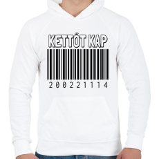 PRINTFASHION Kettőt kap - Férfi kapucnis pulóver - Fehér