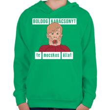 PRINTFASHION Kevin - Gyerek kapucnis pulóver - Zöld gyerek pulóver, kardigán