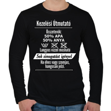 PRINTFASHION kezelési útmutató - Férfi hosszú ujjú póló - Fekete férfi póló