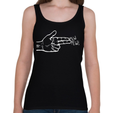 PRINTFASHION Kézfegyver - Női atléta - Fekete női trikó
