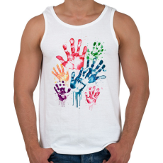 PRINTFASHION Kézlenyomatok - Férfi atléta - Fehér