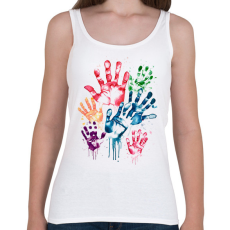 PRINTFASHION Kézlenyomatok - Női atléta - Fehér