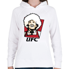 PRINTFASHION KFC Khabib - Női kapucnis pulóver - Fehér női pulóver, kardigán