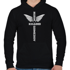 PRINTFASHION Khabib Nurmagomedov - Férfi kapucnis pulóver - Fekete férfi pulóver, kardigán