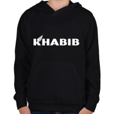PRINTFASHION Khabib Nurmagomedov logo - Gyerek kapucnis pulóver - Fekete gyerek pulóver, kardigán