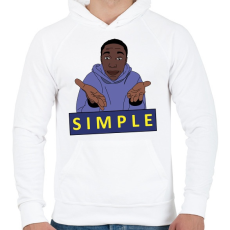 PRINTFASHION Khaby Lame egyszerű simple - Férfi kapucnis pulóver - Fehér