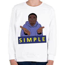PRINTFASHION Khaby Lame egyszerű simple - Gyerek pulóver - Fehér