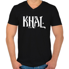PRINTFASHION KHAL - Férfi V-nyakú póló - Fekete