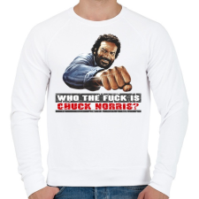 PRINTFASHION Ki az a Chuch Norris? - Férfi pulóver - Fehér férfi pulóver, kardigán
