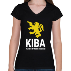 PRINTFASHION Kiba Arms International - Escape from Tarkov - Női V-nyakú póló - Fekete