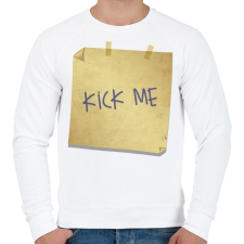 PRINTFASHION Kick Me - Férfi pulóver - Fehér férfi pulóver, kardigán