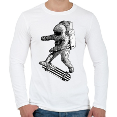 PRINTFASHION Kickflip in space - Férfi hosszú ujjú póló - Fehér