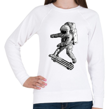 PRINTFASHION Kickflip in space - Női pulóver - Fehér női pulóver, kardigán