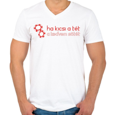 PRINTFASHION kicsi-a-tet-red-white - Férfi V-nyakú póló - Fehér férfi póló