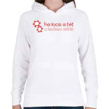 PRINTFASHION kicsi-a-tet-red-white - Női kapucnis pulóver - Fehér női pulóver, kardigán