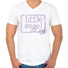 PRINTFASHION Kicsi angyal - Férfi V-nyakú póló - Fehér férfi póló