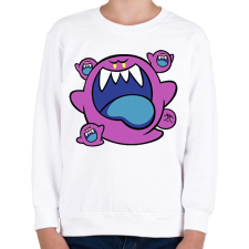 PRINTFASHION Kicsi lila szellem - Gyerek pulóver - Fehér gyerek pulóver, kardigán