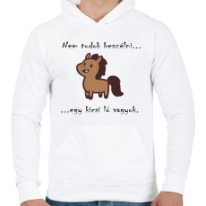 PRINTFASHION Kicsi ló - aki nem beszél  - Férfi kapucnis pulóver - Fehér