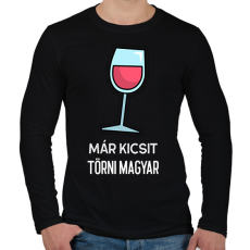 PRINTFASHION KICSIT TÖRNI MAGYAR - Férfi hosszú ujjú póló - Fekete