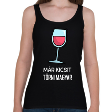 PRINTFASHION KICSIT TÖRNI MAGYAR - Női atléta - Fekete női trikó