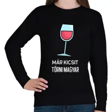 PRINTFASHION KICSIT TÖRNI MAGYAR - Női pulóver - Fekete női pulóver, kardigán