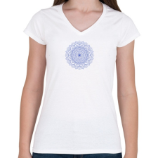 PRINTFASHION Kifesthető mandala minta7. - Női V-nyakú póló - Fehér női póló