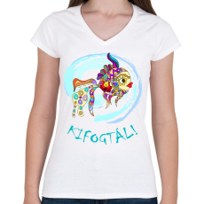 PRINTFASHION Kifogtál - Női V-nyakú póló - Fehér