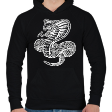 PRINTFASHION Kígyó  - Férfi kapucnis pulóver - Fekete férfi pulóver, kardigán