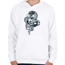 PRINTFASHION Kígyó  - Gyerek kapucnis pulóver - Fehér
