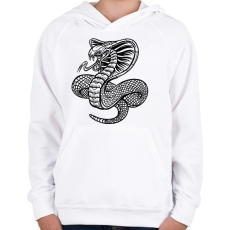 PRINTFASHION Kígyó  - Gyerek kapucnis pulóver - Fehér