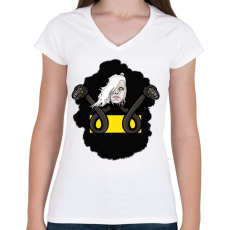 PRINTFASHION Kigyónő - Női V-nyakú póló - Fehér