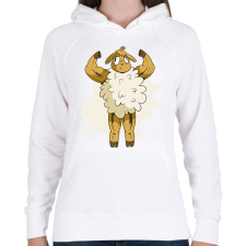 PRINTFASHION Kigyúrt bárány - Női kapucnis pulóver - Fehér női pulóver, kardigán