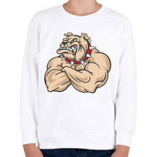 PRINTFASHION Kigyúrt bulldog - Gyerek pulóver - Fehér