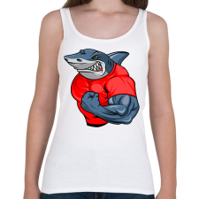 PRINTFASHION Kigyúrt cápa - Női atléta - Fehér női trikó