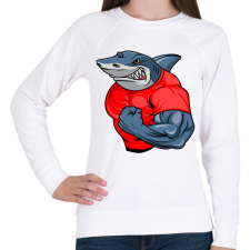 PRINTFASHION Kigyúrt cápa - Női pulóver - Fehér női pulóver, kardigán