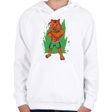 PRINTFASHION Kigyúrt capybara - Gyerek kapucnis pulóver - Fehér gyerek pulóver, kardigán