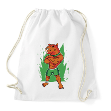 PRINTFASHION Kigyúrt capybara - Sportzsák, Tornazsák - Fehér tornazsák