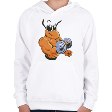 PRINTFASHION Kigyúrt hangya - Gyerek kapucnis pulóver - Fehér
