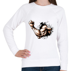 PRINTFASHION Kigyúrt kar - Női pulóver - Fehér