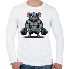 PRINTFASHION Kigyúrt patkány - Férfi hosszú ujjú póló - Fehér férfi póló