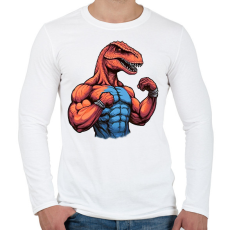 PRINTFASHION Kigyúrt raptor - Férfi hosszú ujjú póló - Fehér